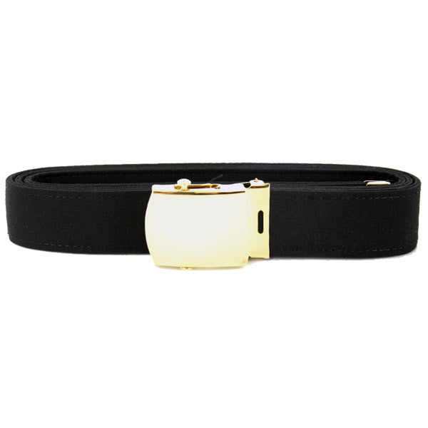Navy Belt & Buckle with 24K Gold Buckle and Tip (Black)