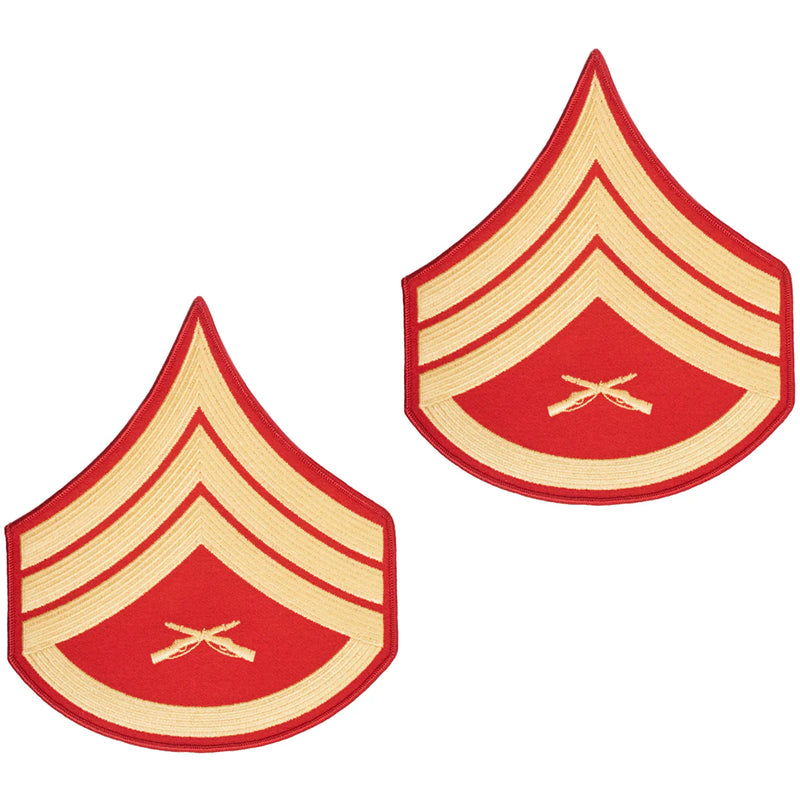 MARINE CORPS EVENING DRESS RANK PATCHES FOR ENLISTED: EMBROIDERED
