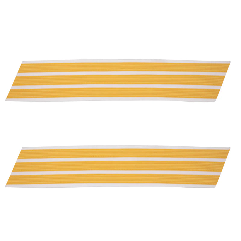 Army Service Stripe: Gold Embroidered on White - male