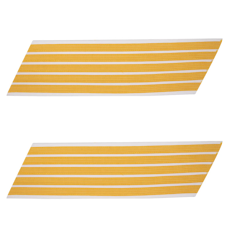 Army Service Stripe: Gold Embroidered on White - male
