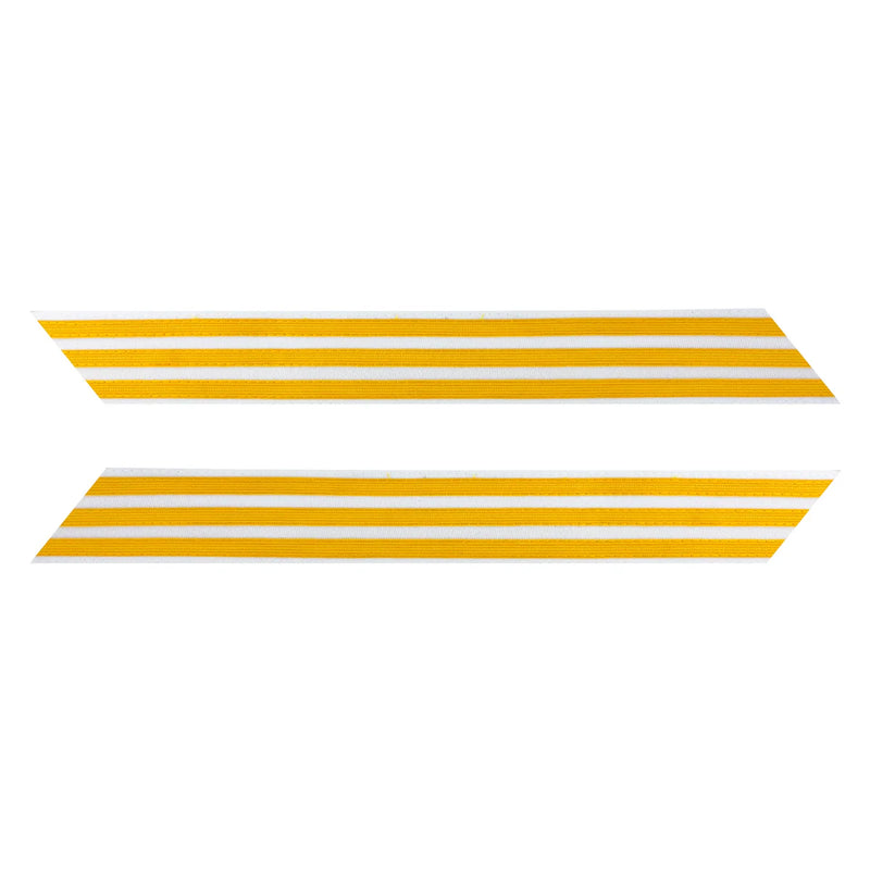 Army Service Stripe: Gold Embroidered on White - female