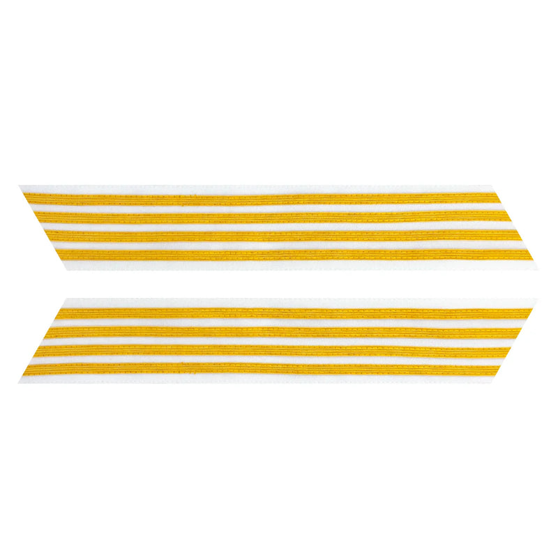Army Service Stripe: Gold Embroidered on White - female