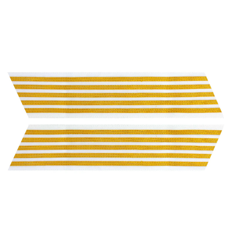 Army Service Stripe: Gold Embroidered on White - female