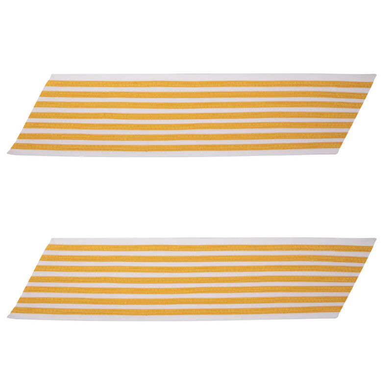 Army Service Stripe: Gold Embroidered on White - female