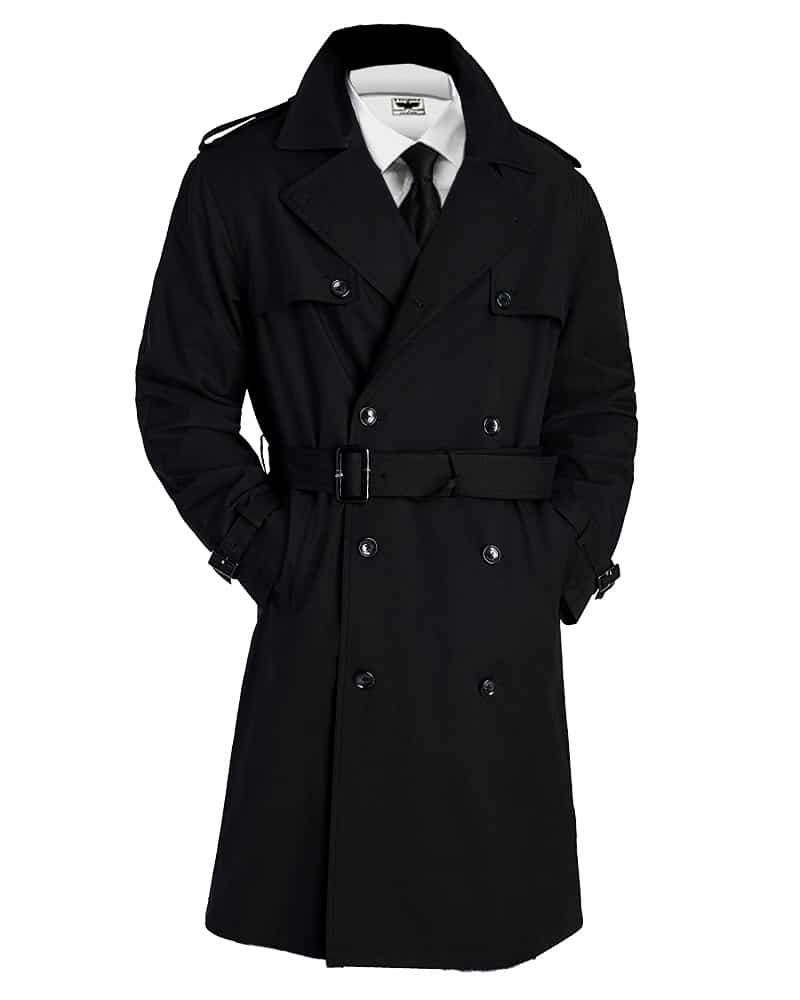 Double Breasted Overcoat Black