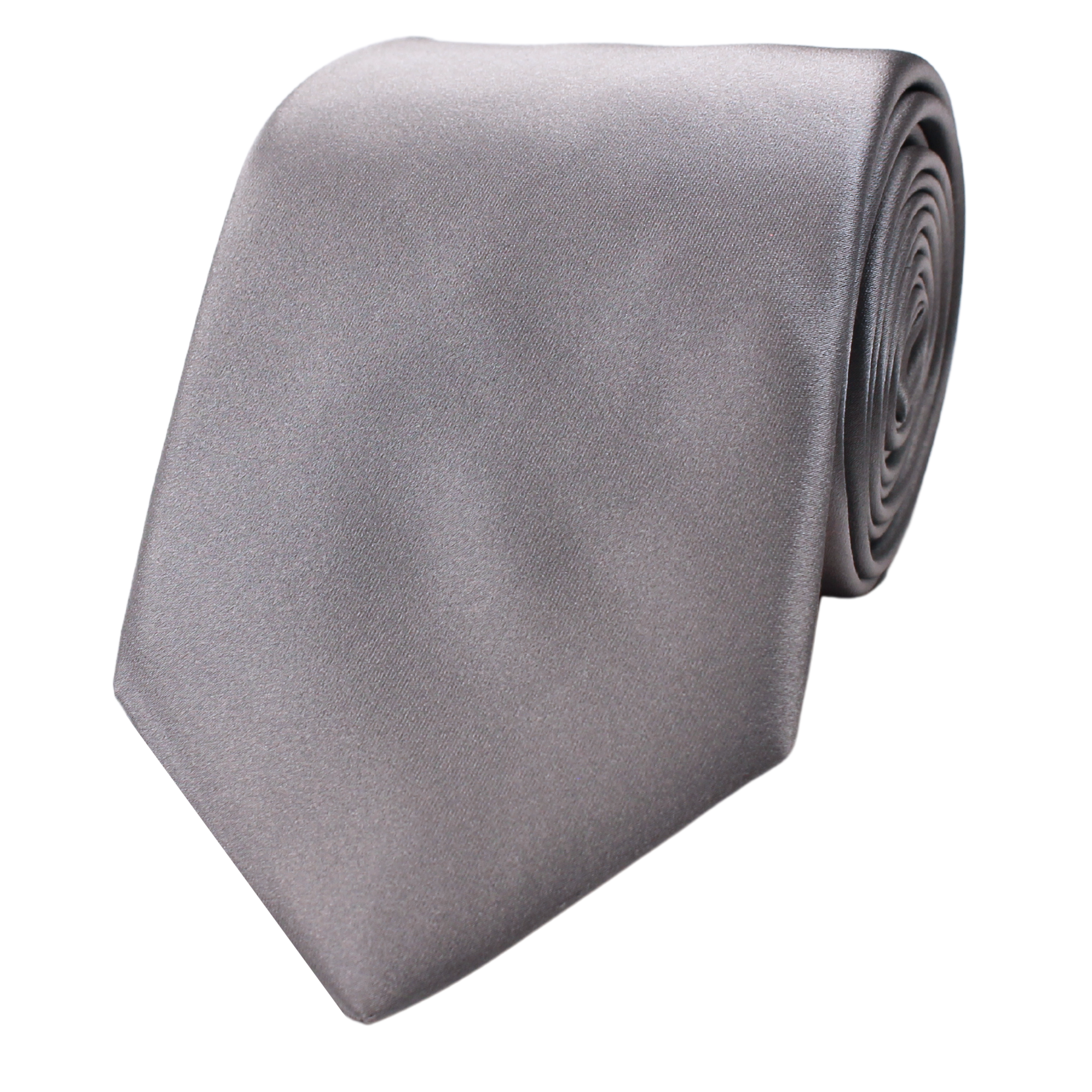 Plain Silver Silk Formalwear Tie