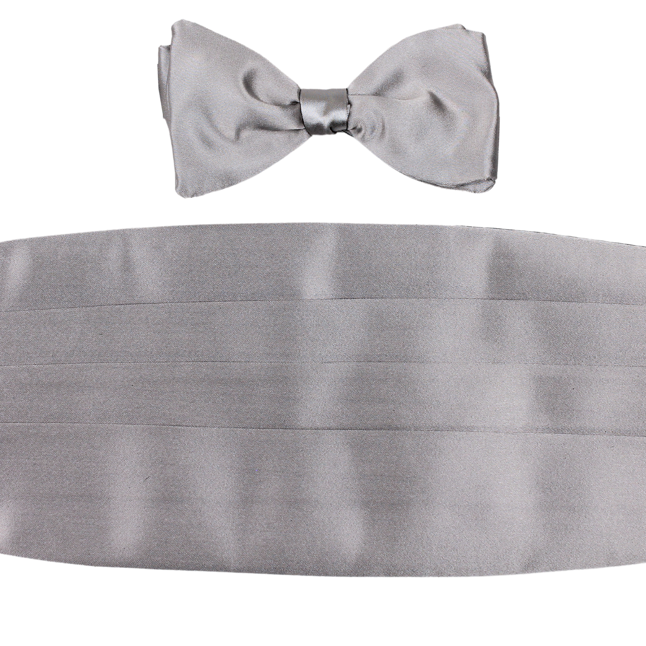 Plain Silver Silk Formalwear Set