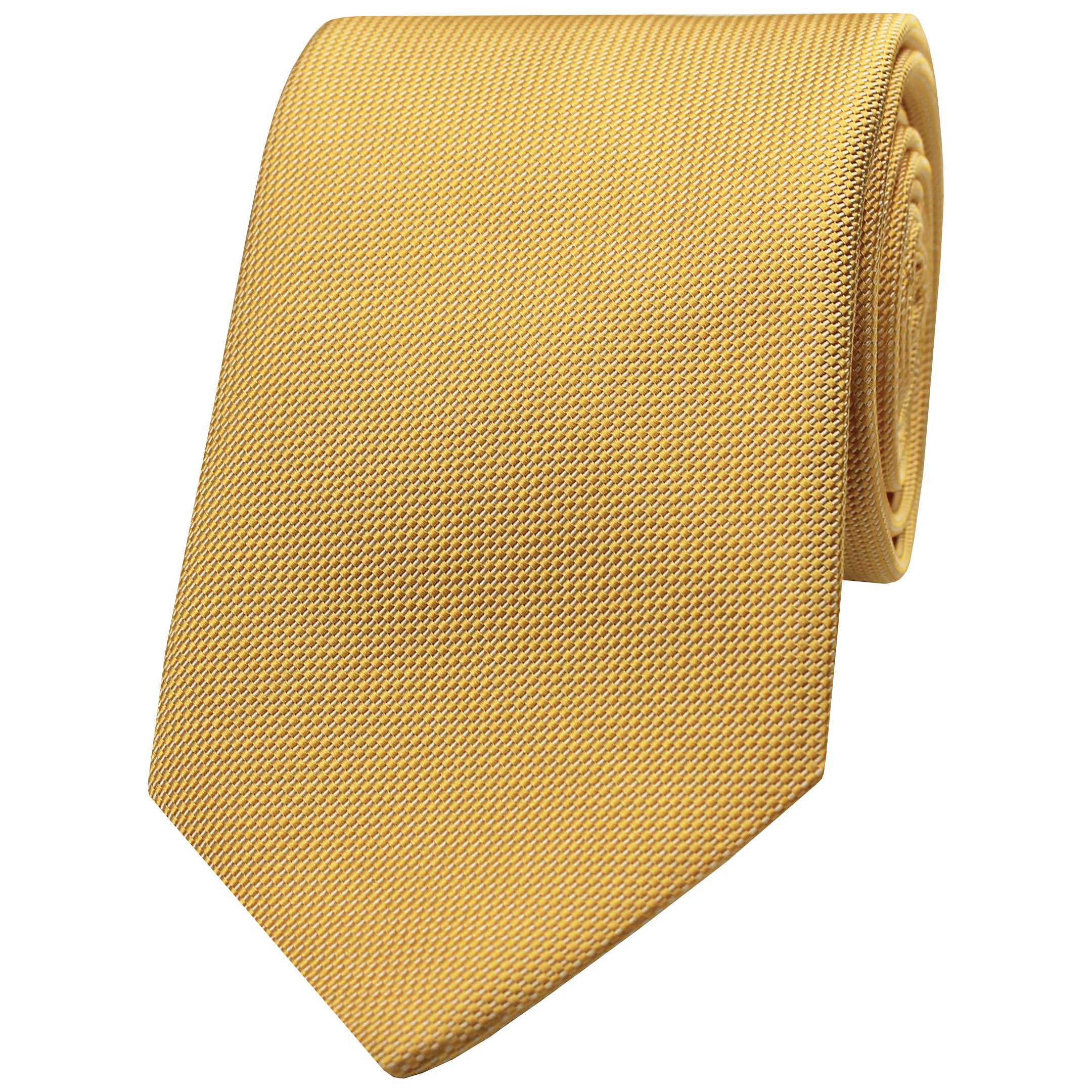 Yellow Woven Silk Cotton Blend Tie