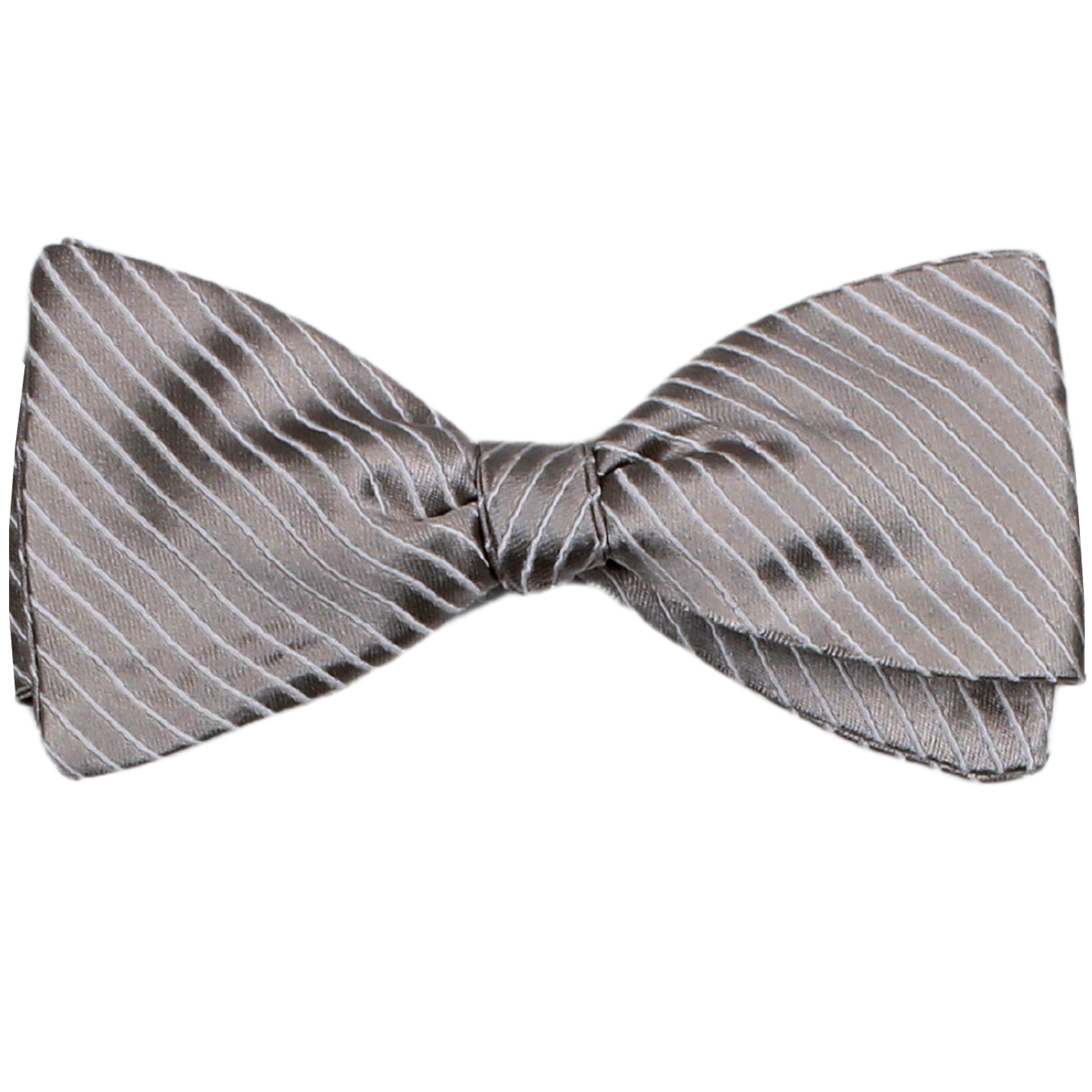 Silver Striped Silk Formalwear Bow Tie