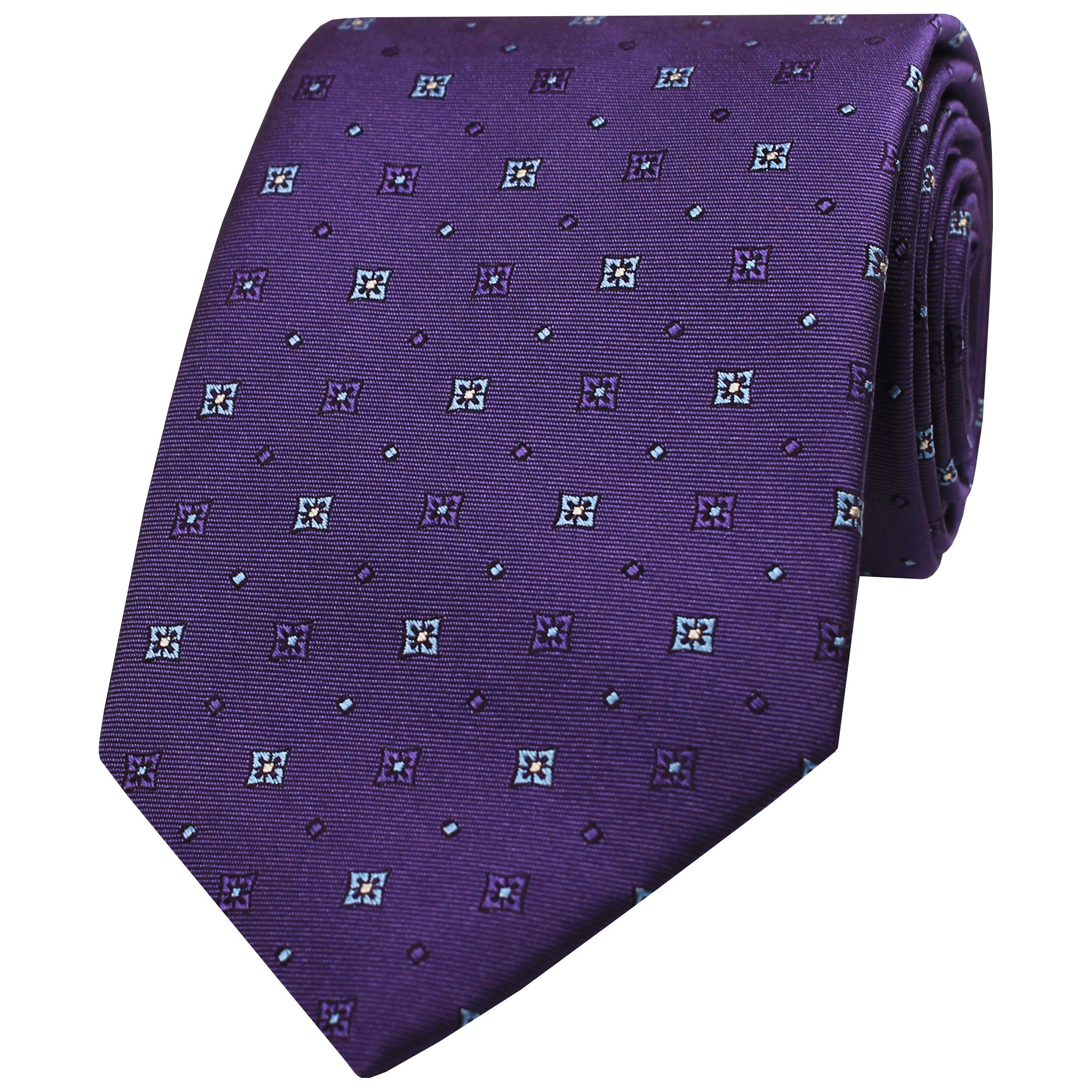 Purple Plain Diamond Silk Tie