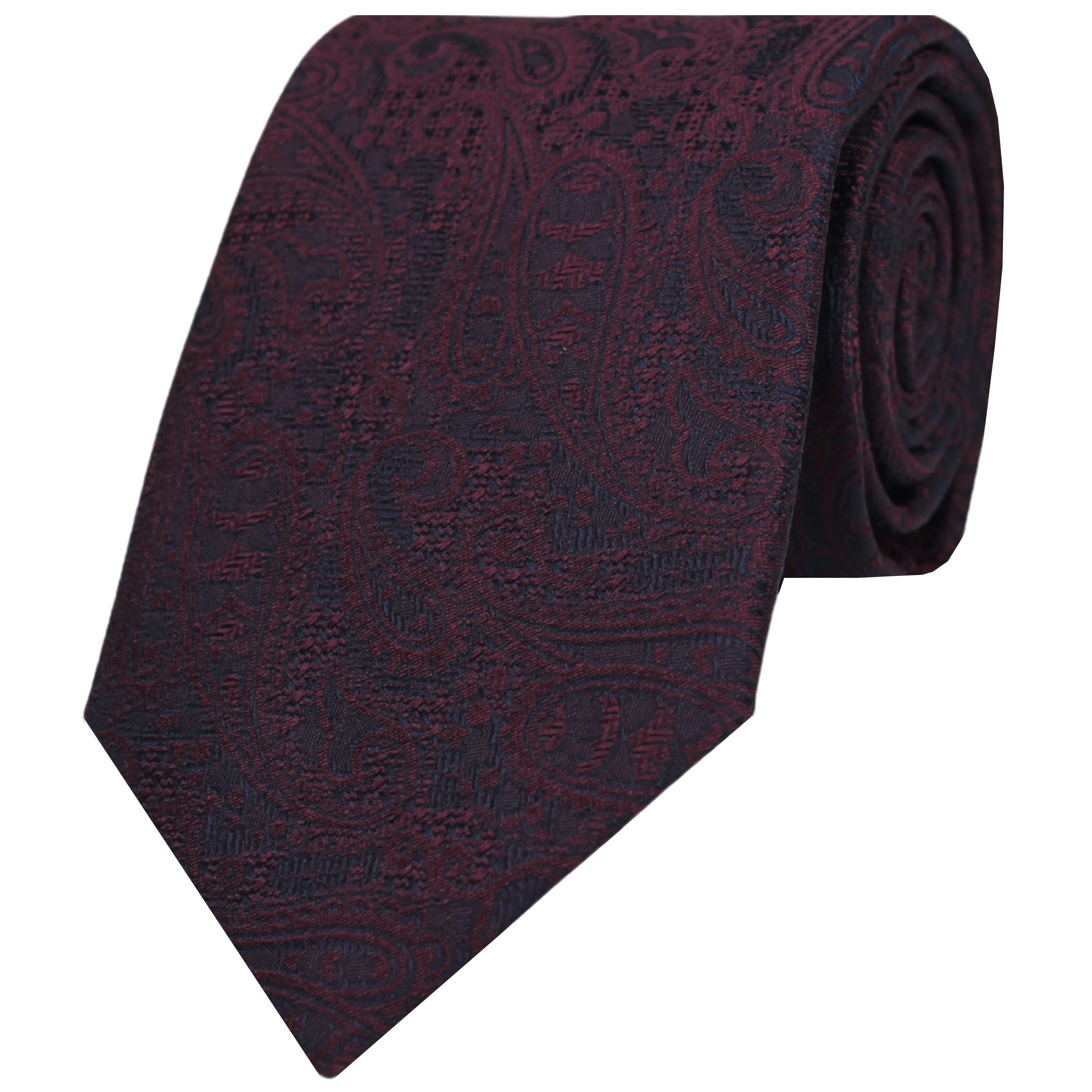 Burgundy Large Paisley Silk Tie