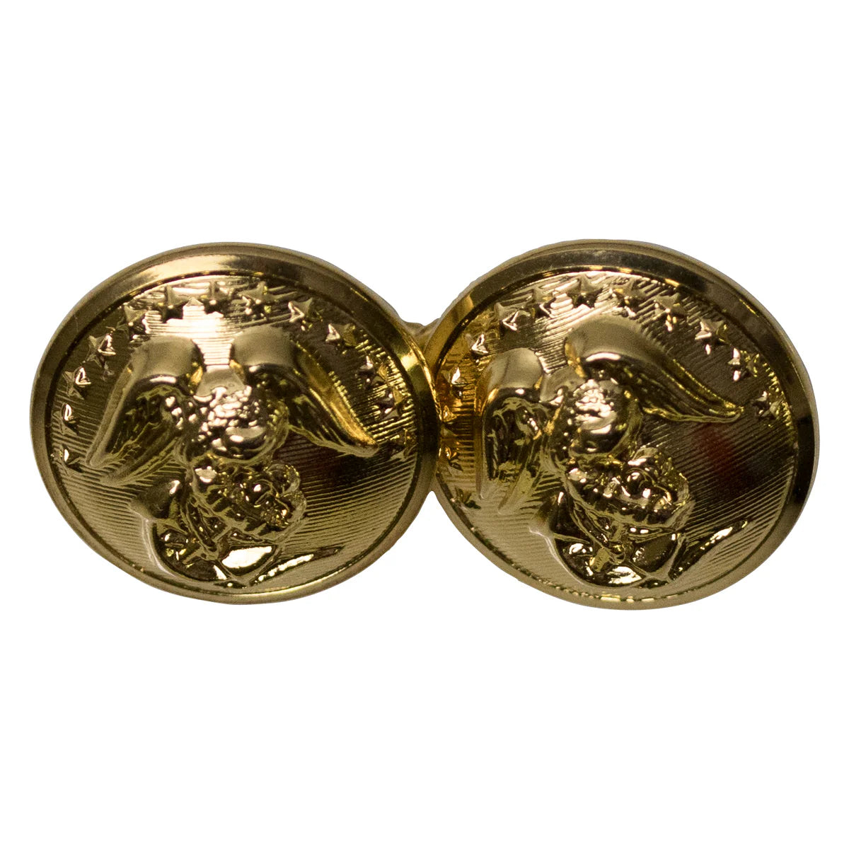 Marine Corps Button Set: 27 Ligne with Gold linked chain - 24K Gold Plated