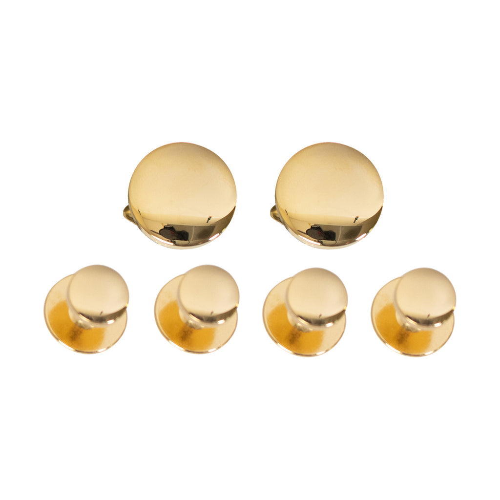 Gold Navy Cuff Links and Set of 4 Studs