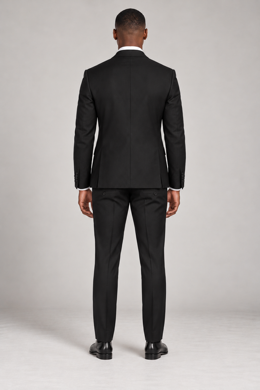 The Rockwell Black Super 120s Suit