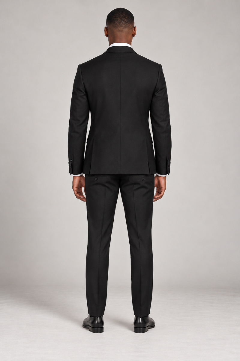 The Rockwell Black Super 120s Suit