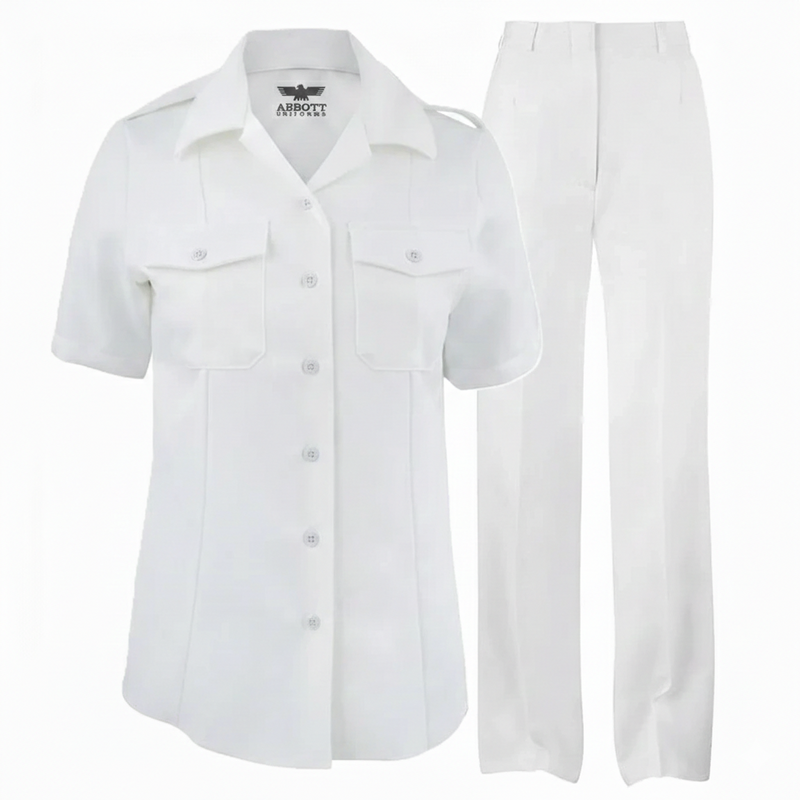 Navy Women's Summer White Uniform Set w/Pants