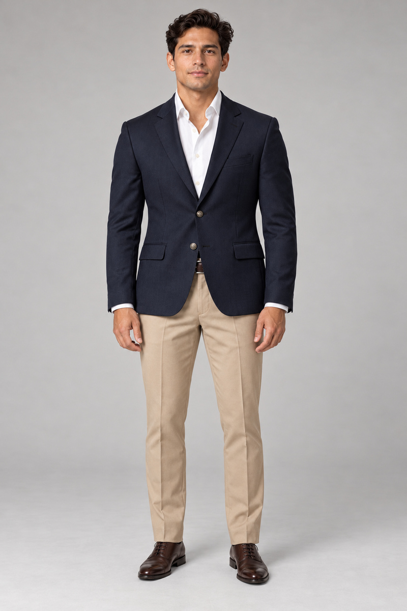 The Rockwell Navy Twill Blazer
