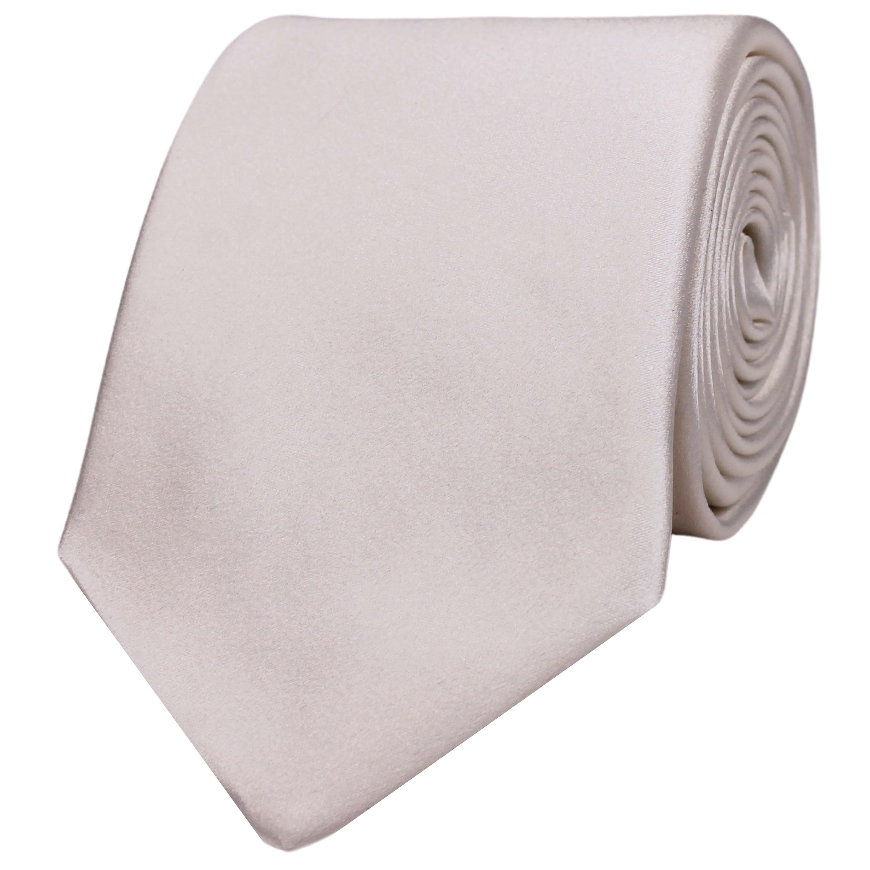 Plain White Silk Formalwear Tie