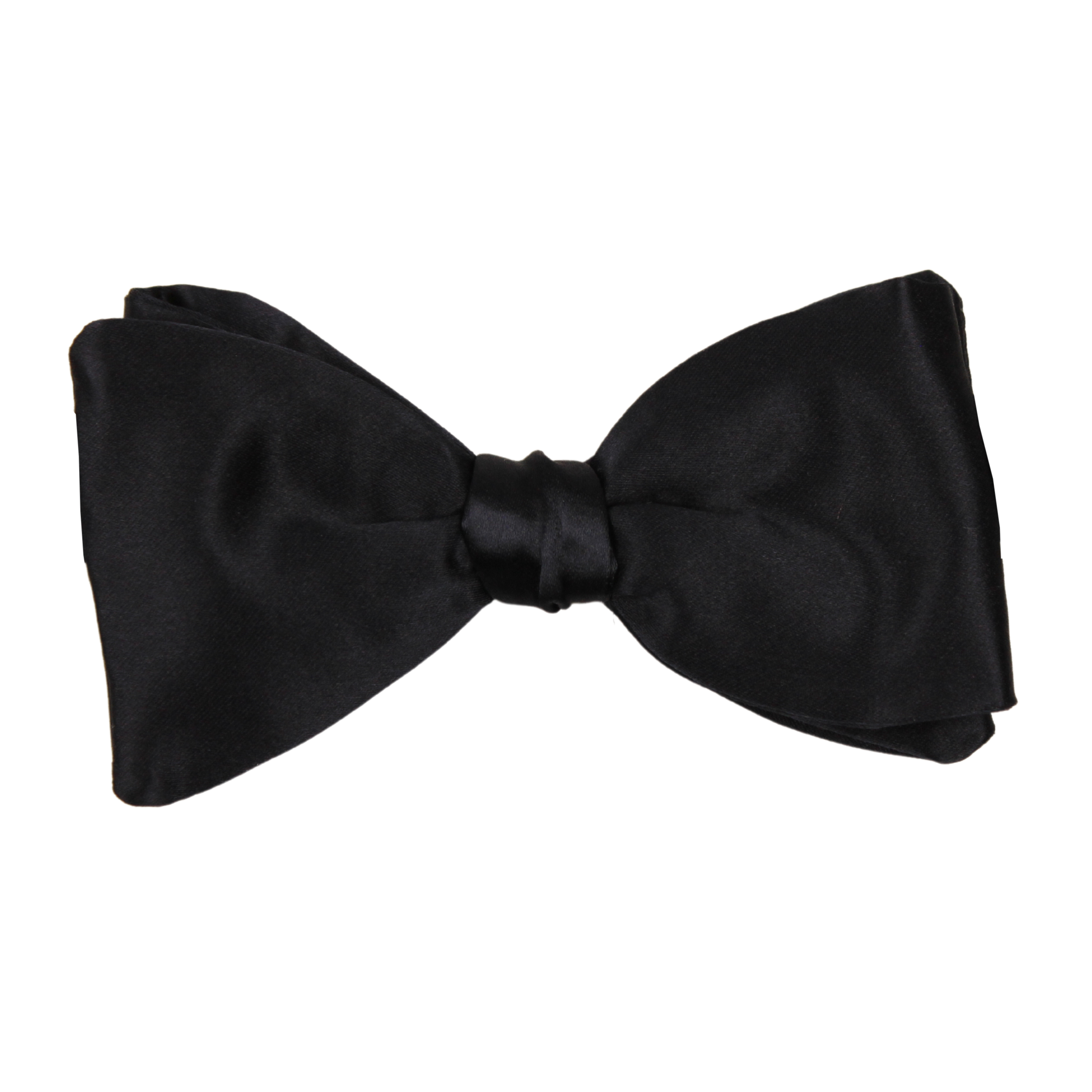 Plain Black Silk Formalwear Bow Tie