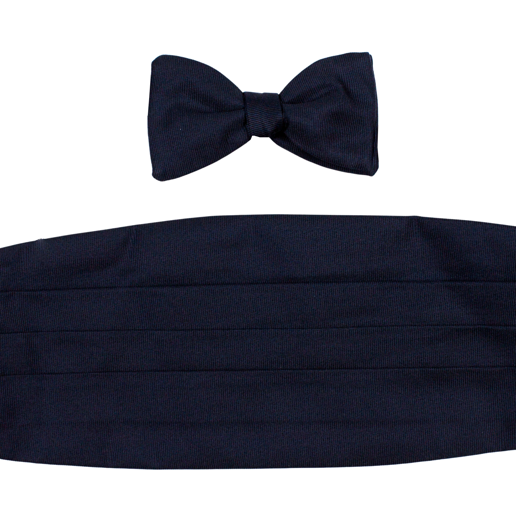 Navy Blue Silk Grosgrain Twill Formalwear Set