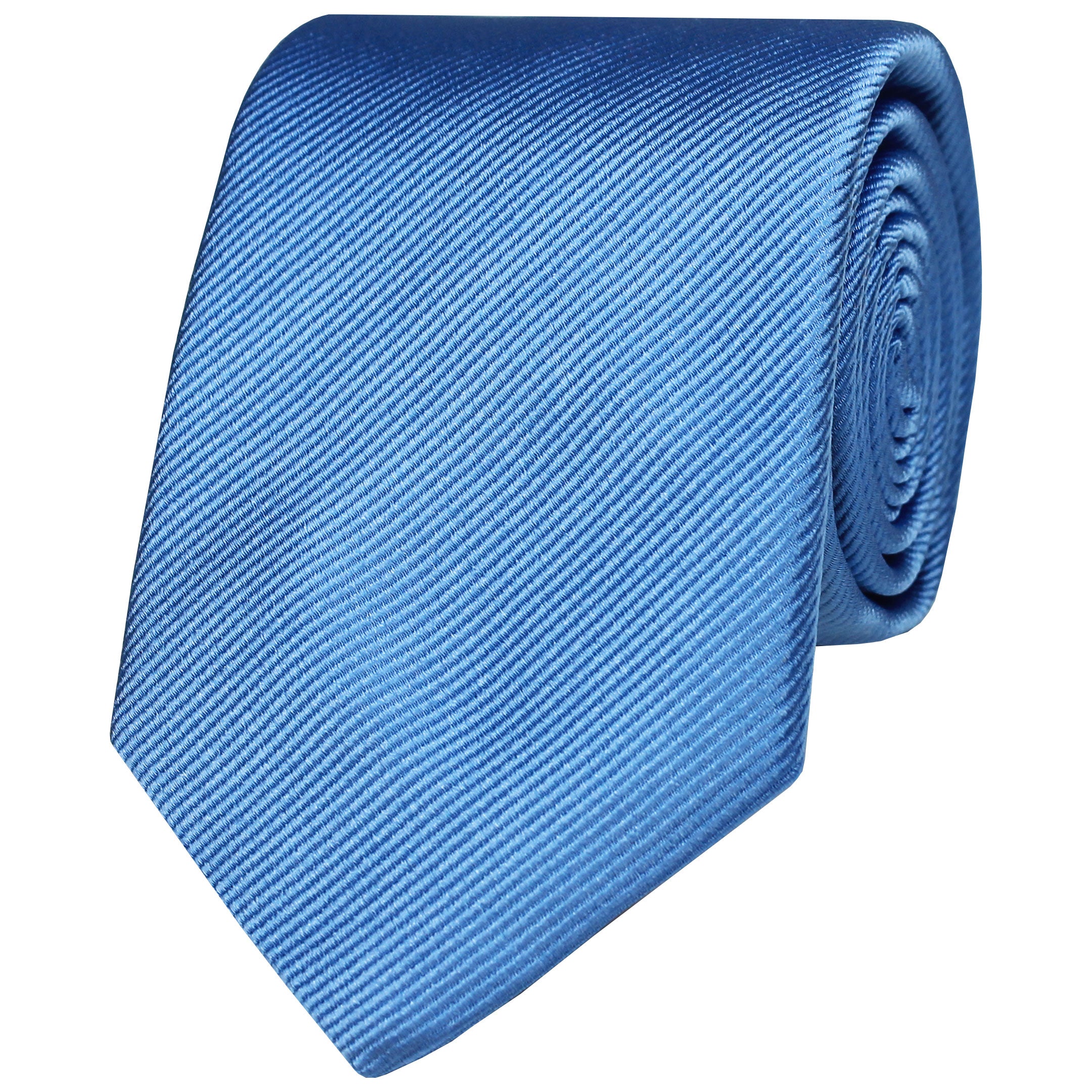 Sky Blue Woven Twill Solid Silk Tie