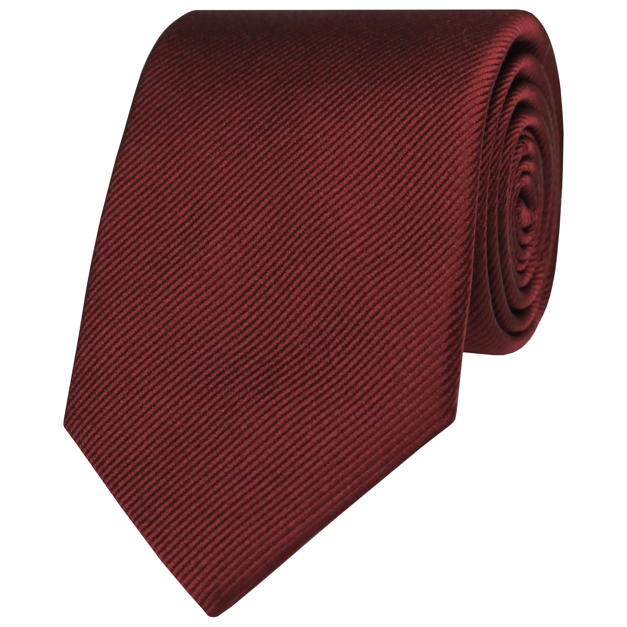 Burgundy Woven Twill Solid Silk Tie