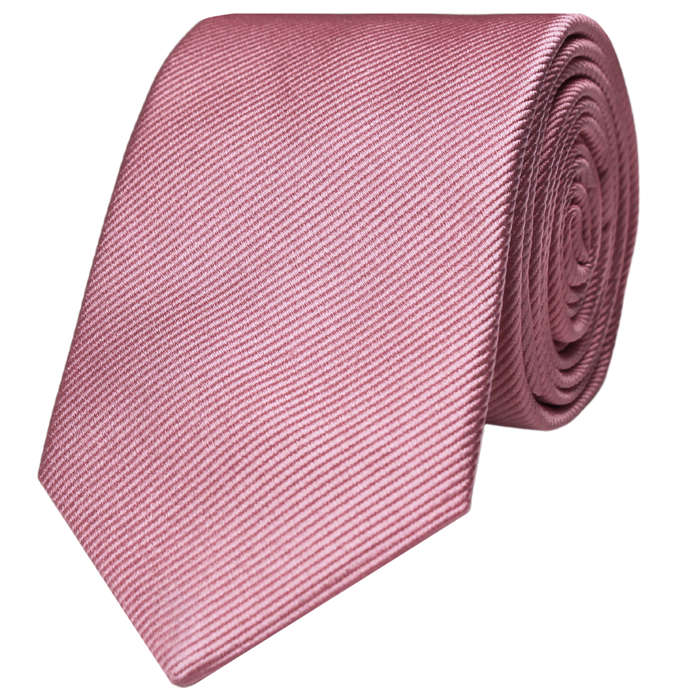 Pink Woven Twill Solid Silk Tie
