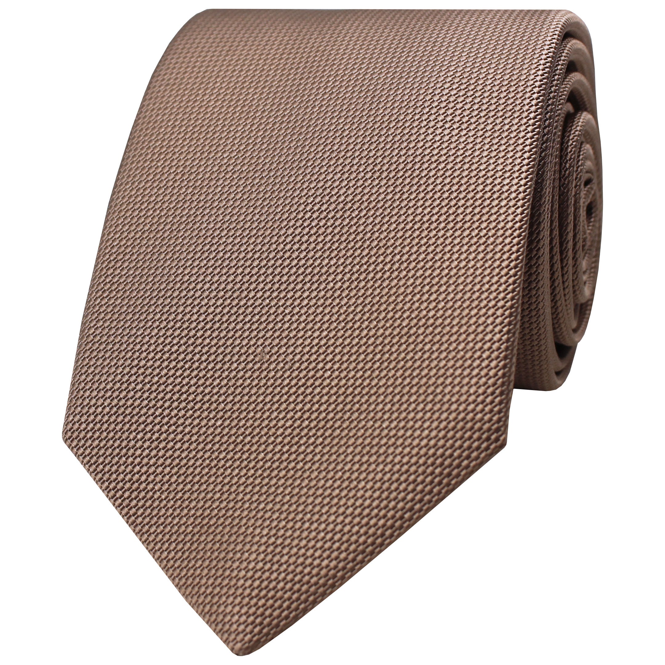 Brown Woven Silk Cotton Blend Tie