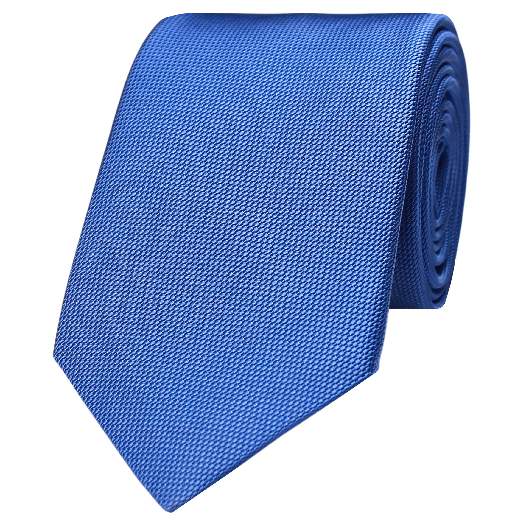 Sky Blue Woven Silk Cotton Blend Tie
