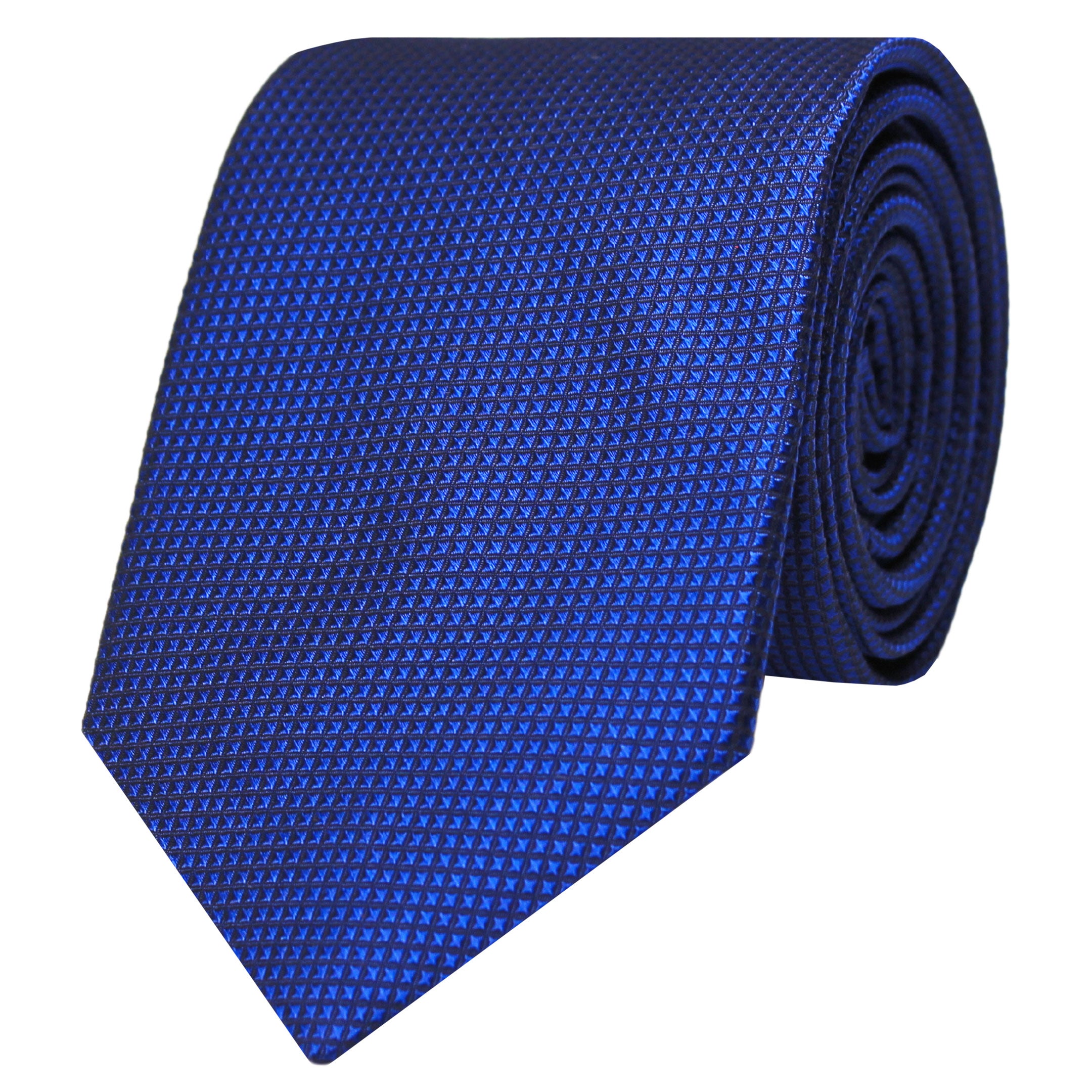 Blue Solid Squares Silk Tie