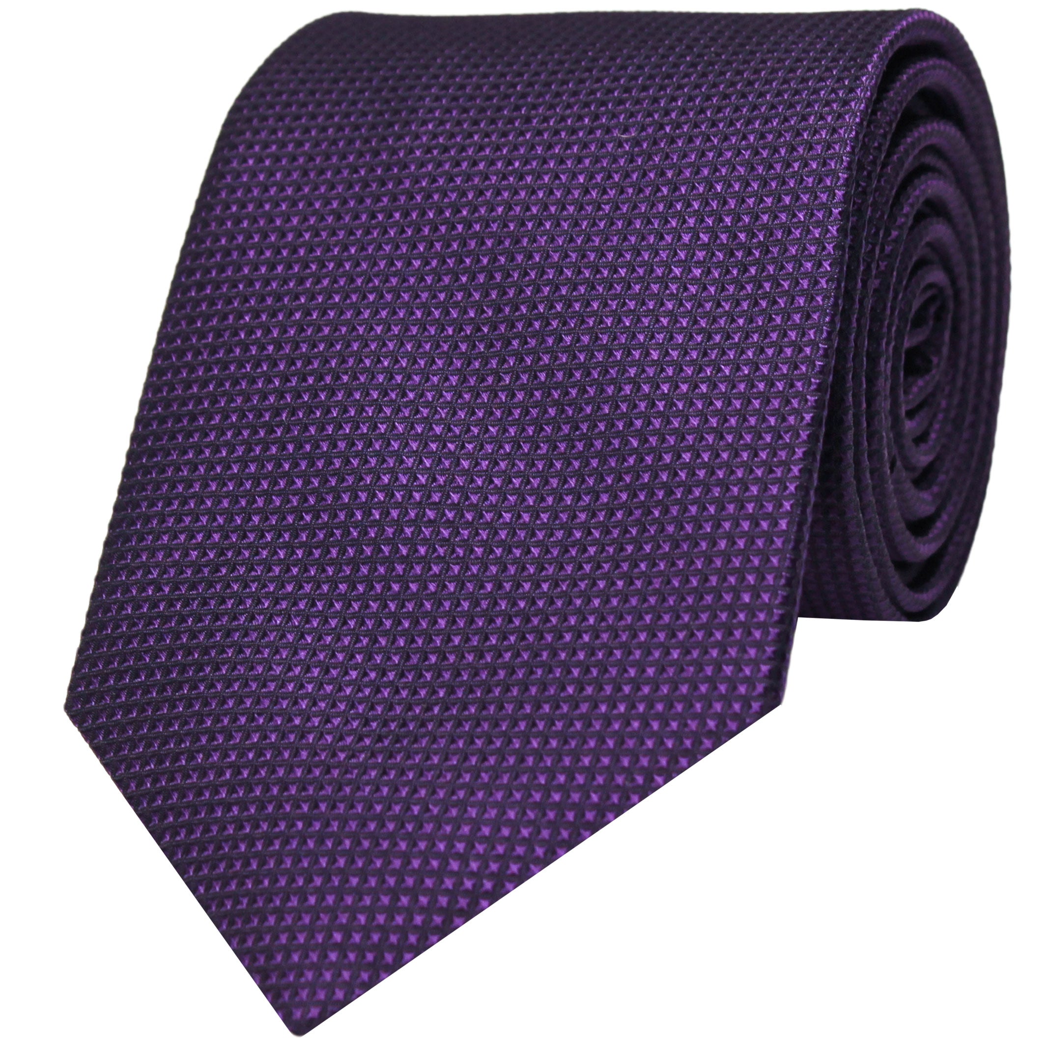 Purple Solid Squares Silk Tie