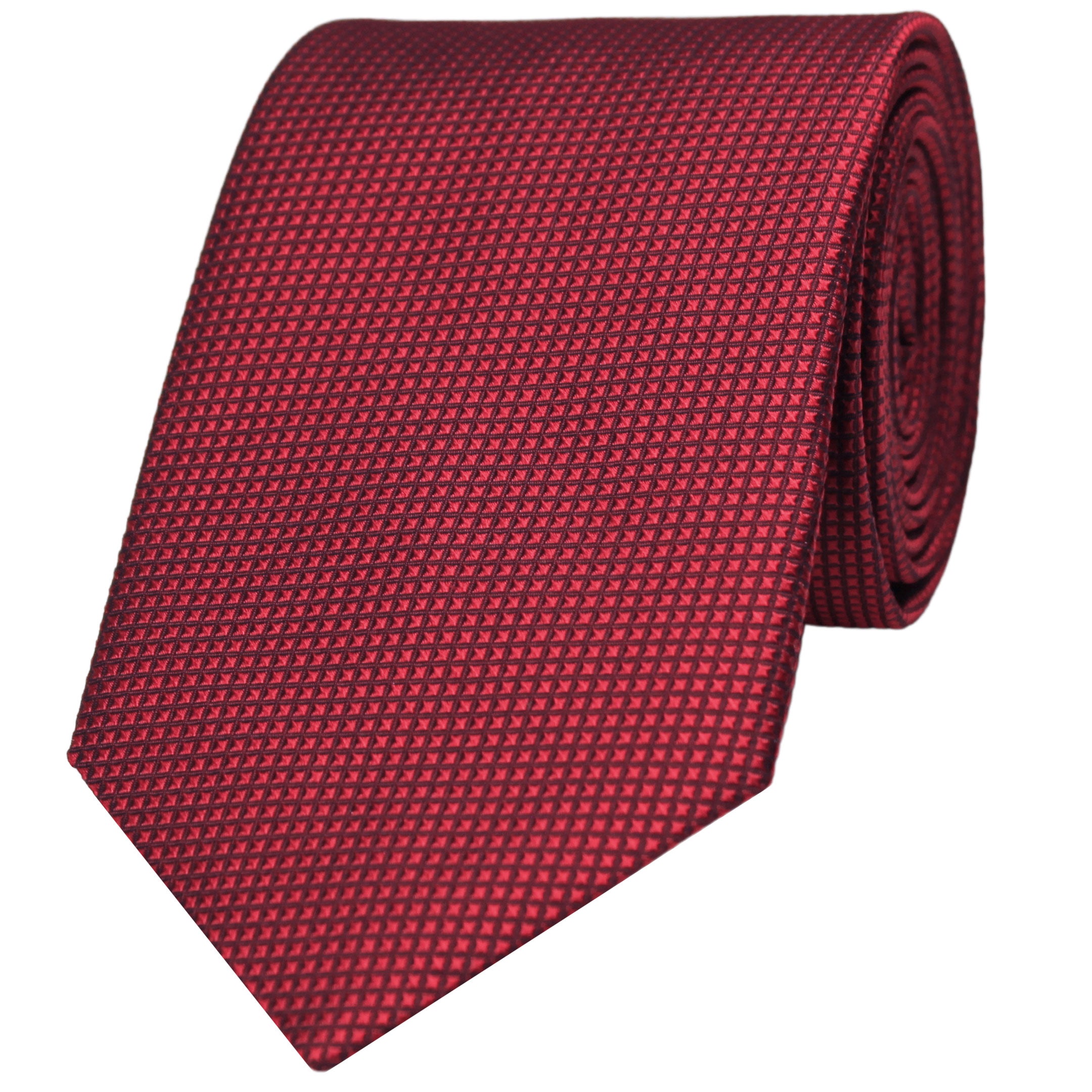Red Solid Squares Silk Tie
