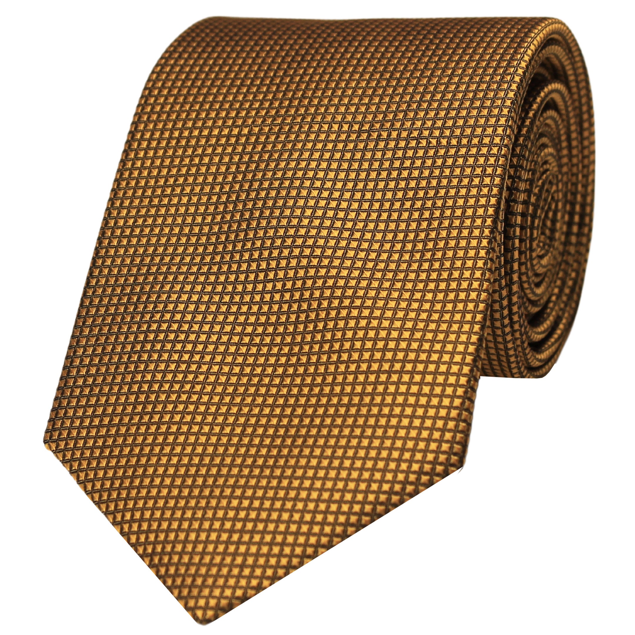 Yellow Solid Squares Silk Tie