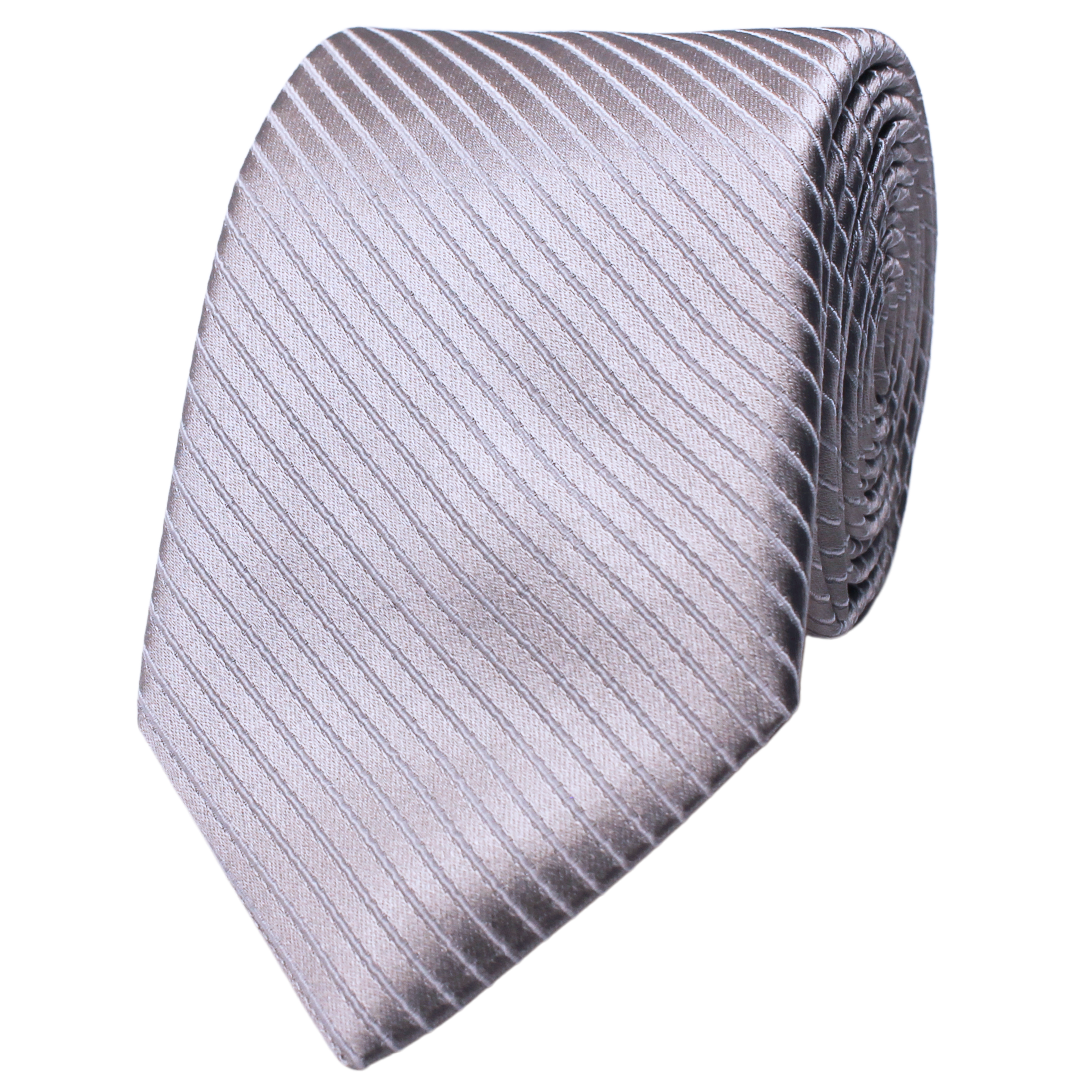 Silver Striped Silk Formalwear Tie