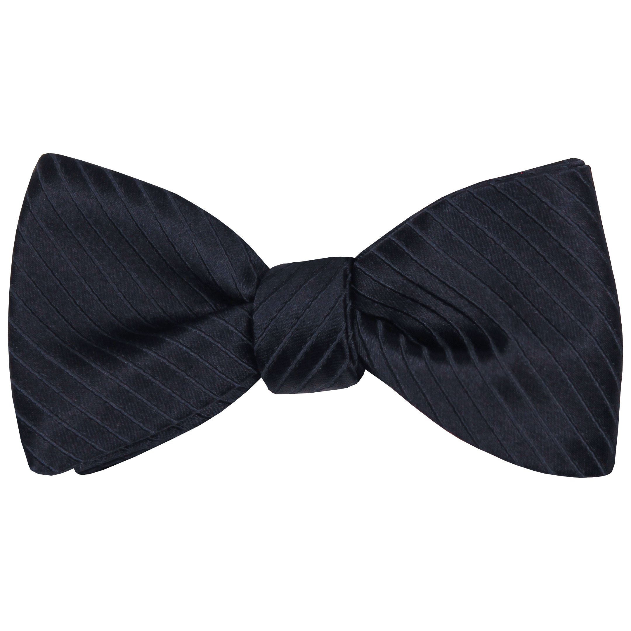 Navy Blue Striped Silk Formalwear Bow Tie