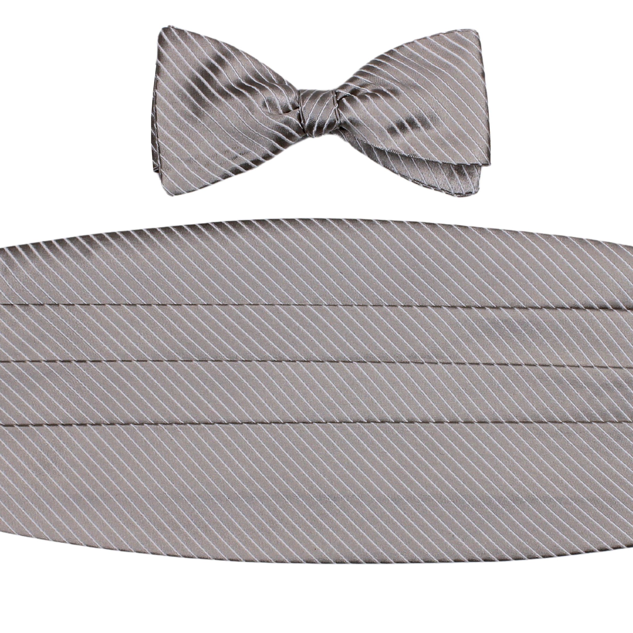 Silver Striped Silk Formalwear Set