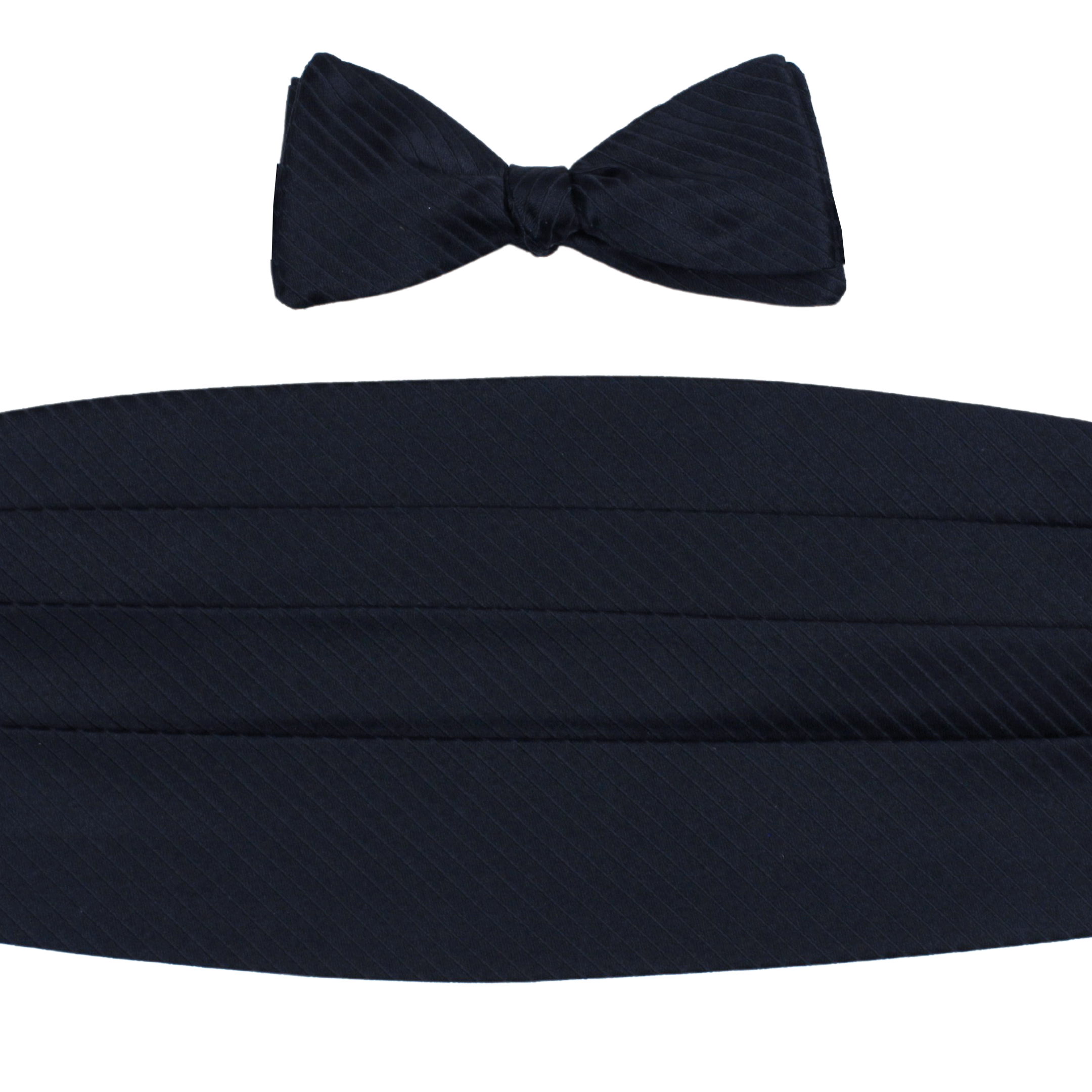 Navy Blue Striped Silk Formalwear Set