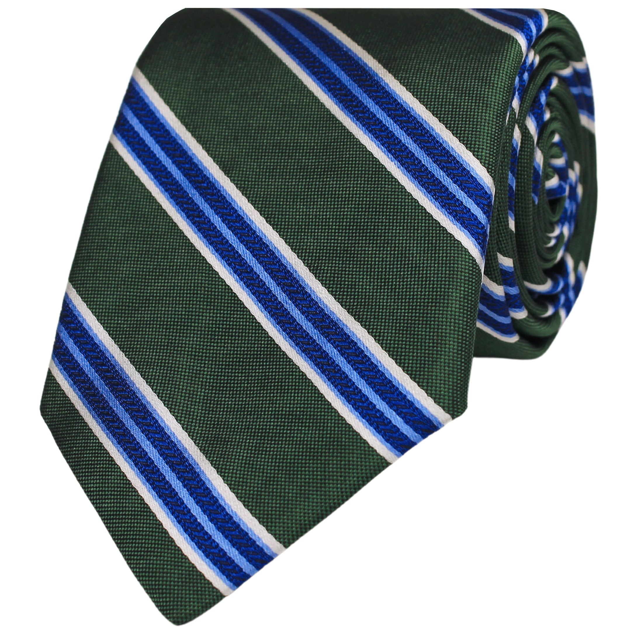 Green Multi Striped Silk Tie