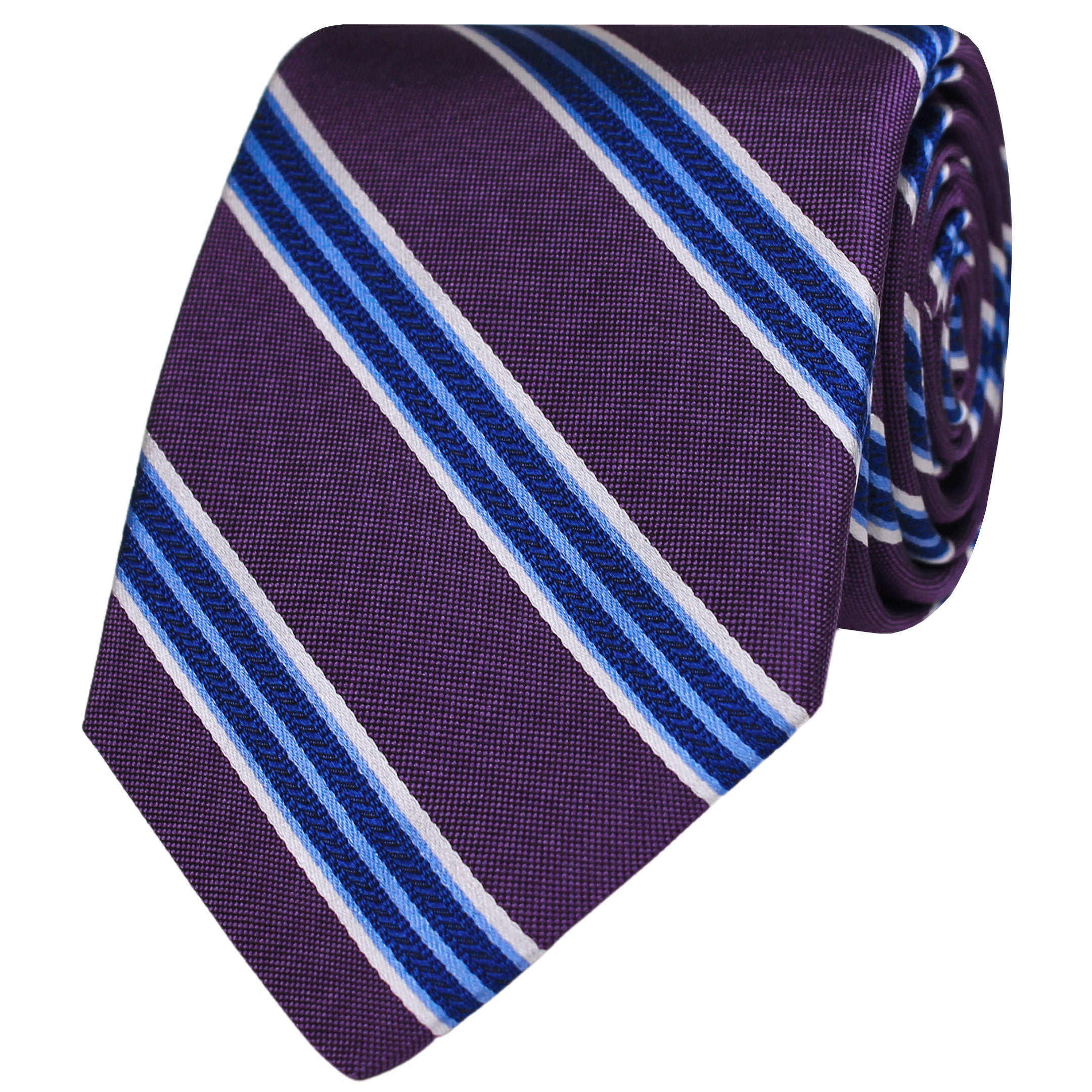 Purple Multi Striped Silk Tie