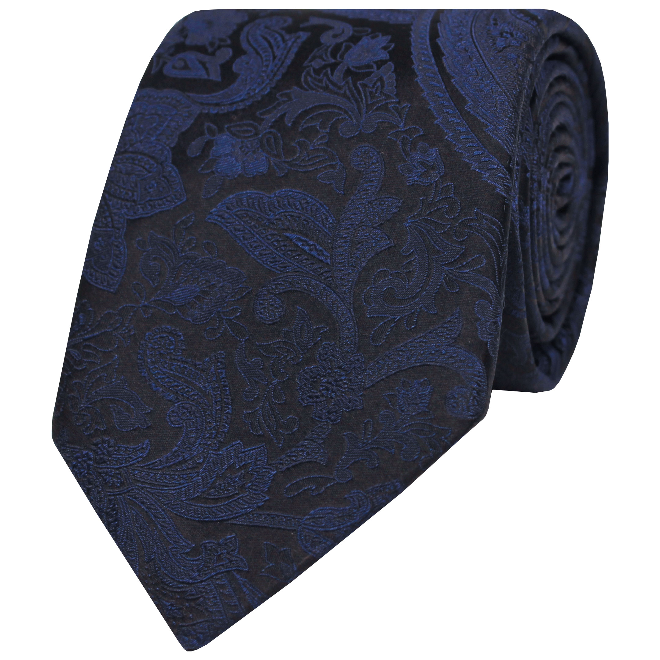 Navy Blue Floral Silk Formalwear Tie