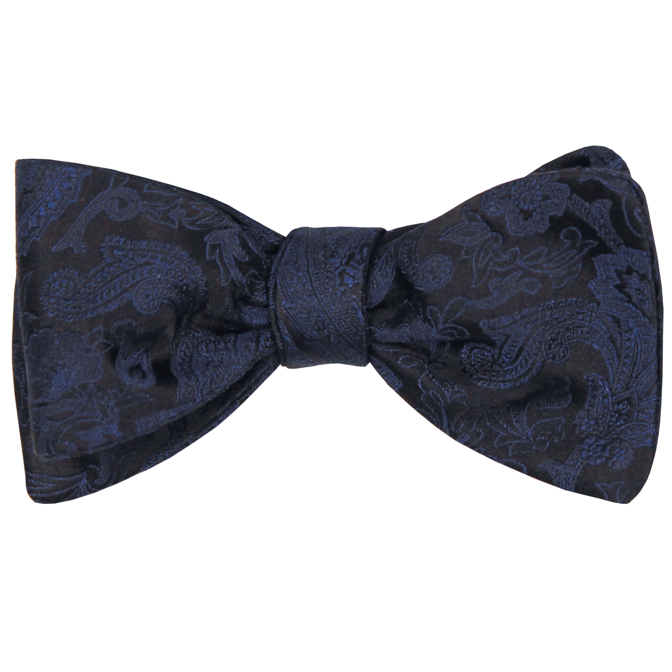 Navy Blue Floral Silk Formalwear Bow Tie