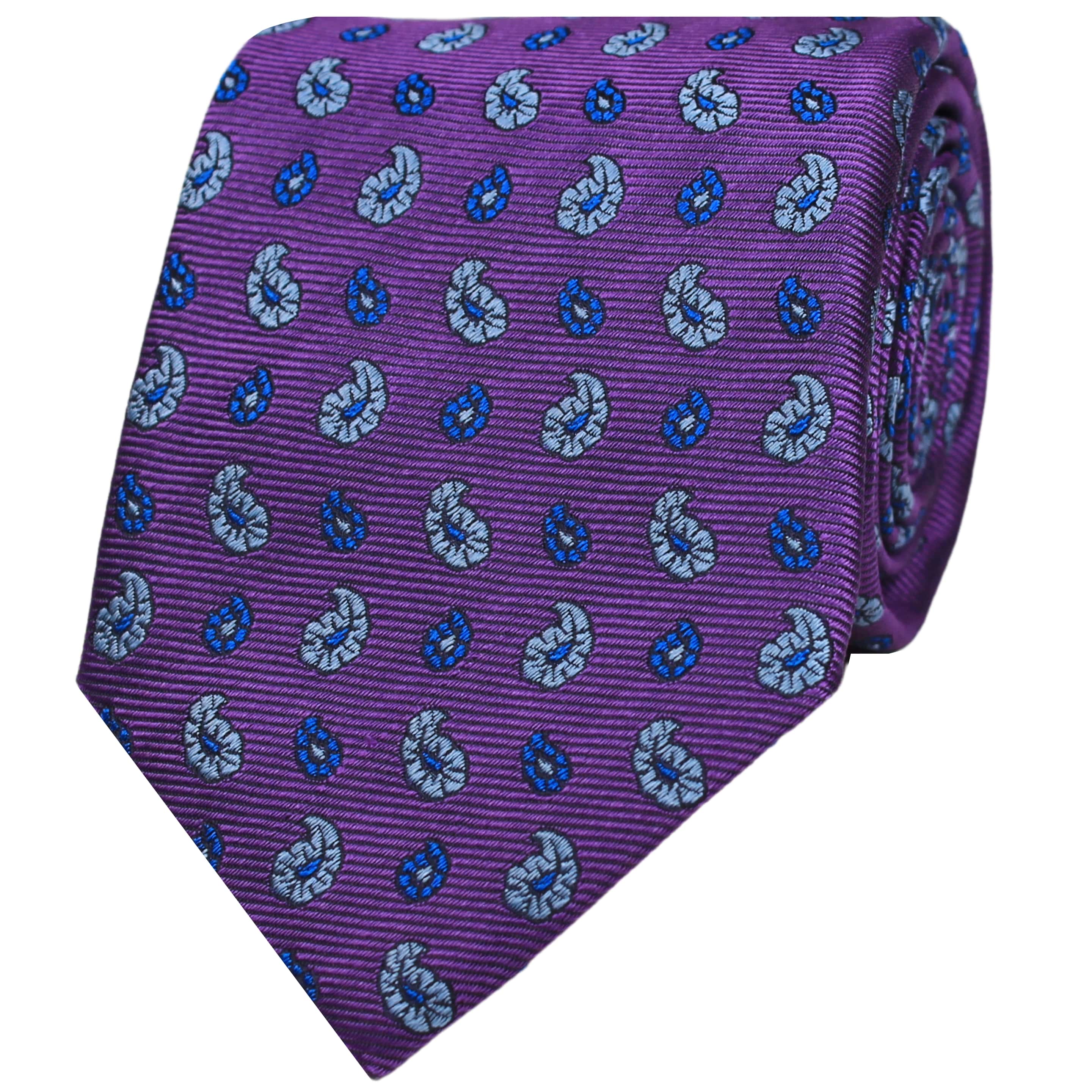 Purple Small Paisley Silk Tie
