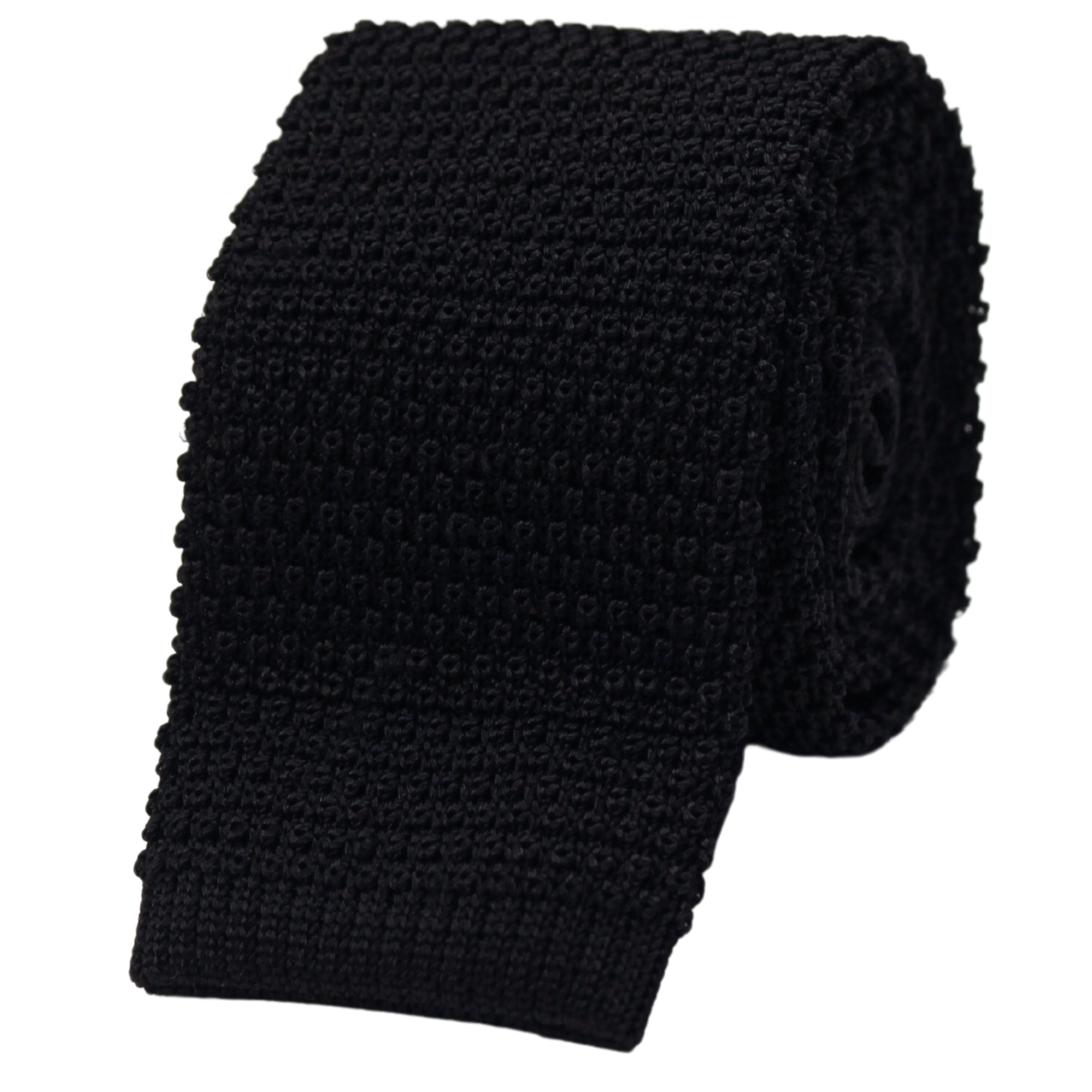Black Knit Silk Tie